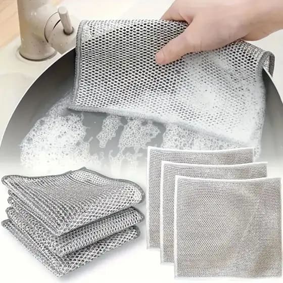 Kit 6/12/18/24 Panos De Limpeza Aço Premium Reutilizável Área Panela Fogão Toalha Louça
