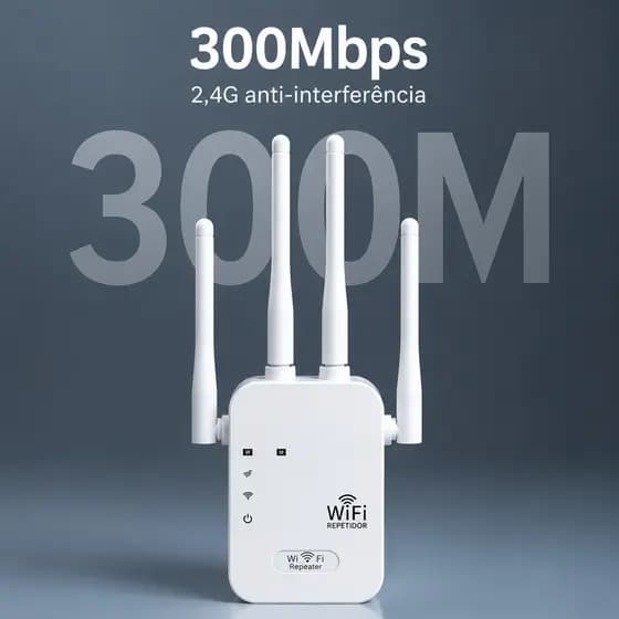 Repetidor de Sinal Internet WiFi 1200Mbps Dual Band com Segurança WPA2