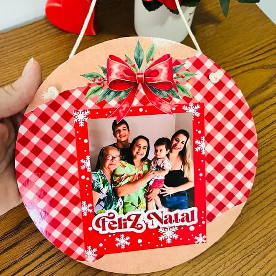 Guirlanda Plaquinha Natal Foto Personalizado Família Decoração de Natal Presente Decorativo Quadro Papai Noel Presépio