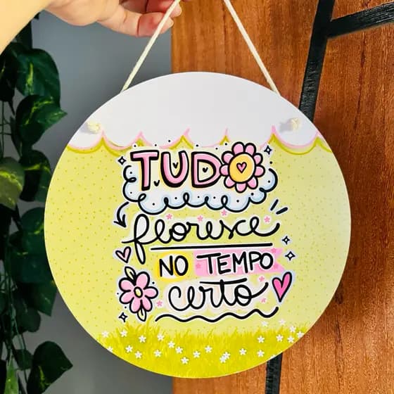 Enfeite de Porta Plaquinha Decorativa com Frase Decoração Casa Pendurar na porta versículo Religioso cantinho do café