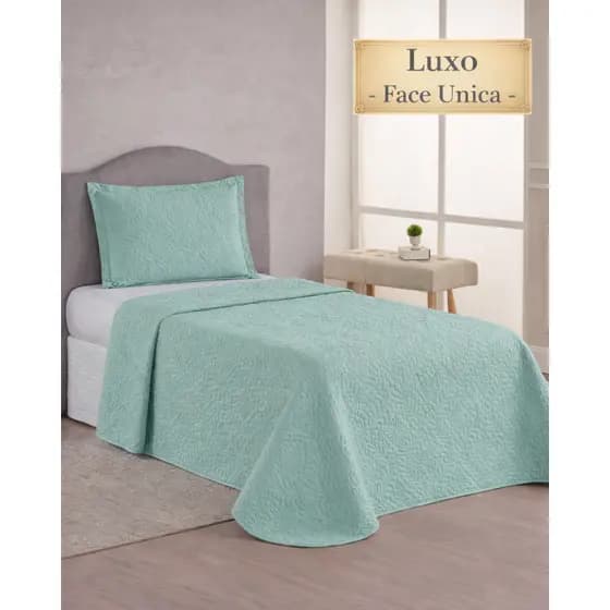 Cobre Leito Luxo Para Cama de Solteiro + 01 Porta Travesseiro - marca.casa