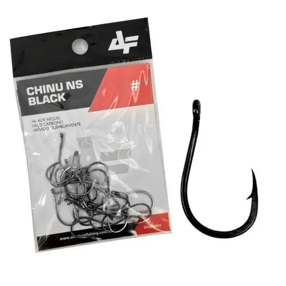 Anzol Albatroz Fishing CHINU BLACK C/ Fisga Vários Tamanhos