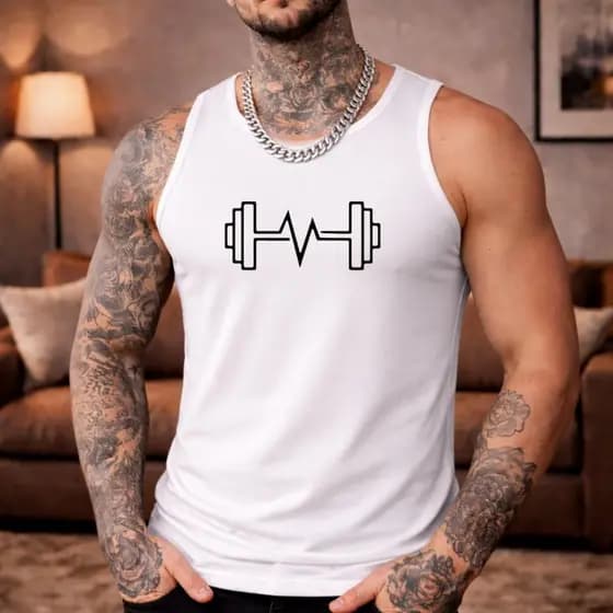 Camisa Regata Masculina Academia Algodão Brasil 100% Algodão Estampada Peso Batimento