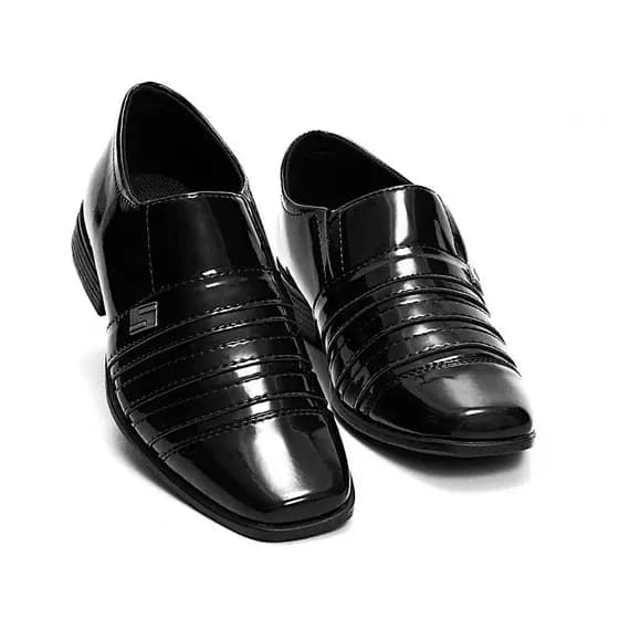 Sapato Social Masculino Verniz Couro Vegetal Confort Oferta