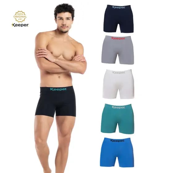 Kit 3 Cuecas Boxer Poliamida Sem Costura - Keeper