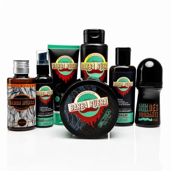 Kit de Barba Completo P/ Barba, Cabeo e Corpo - Barba Rubra