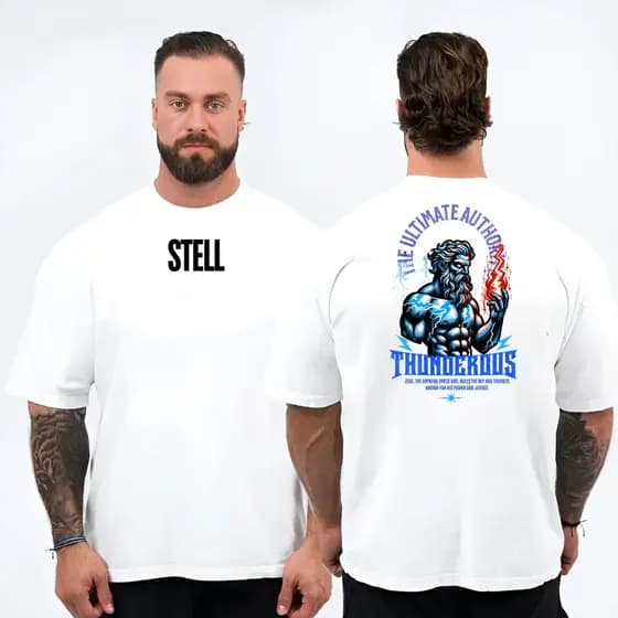 Camiseta Camisa Oversized Top para Academia Musculação Zeus Thunderous Glamour Streetwear 100% Algodão