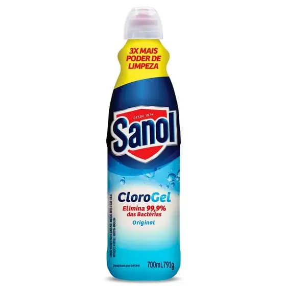 Limpador Desinfetante Cloro Gel Sanol Original 700ml Uso Geral