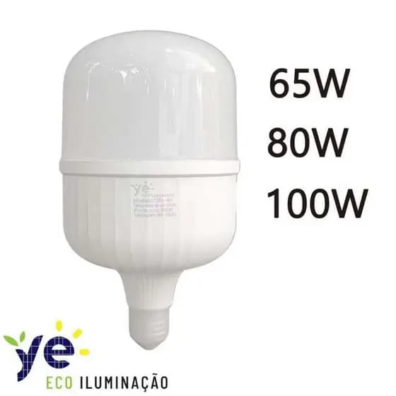 Lâmpada Bulbo 65w 80w 100w Bocal E27 LED Bivolt Branco Frio 6000K