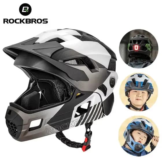 ROCKBROS Capacete De Ciclismo Infantil , Destacável Para Bicicleta , Rosto Inteiro , Skate , Scooter , Segurança , MTB ,