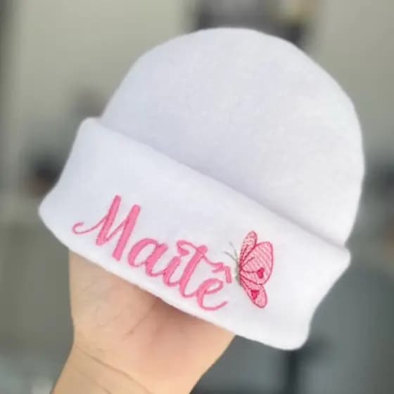 Touca RN Personalizada com Nome Bordado | Touca Maternidade Bebê Recém Nascido Menino Menina