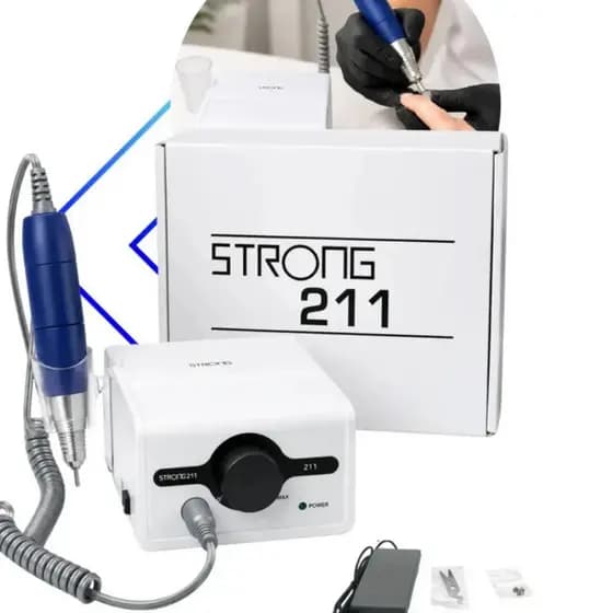 Lixadeira Elétrica Strong 211 Motor Profissional Unha De Gel.Ele