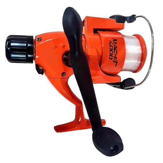 Molinete 4000 Com Linha Friccao Traseira 3 Rolamento Laranja