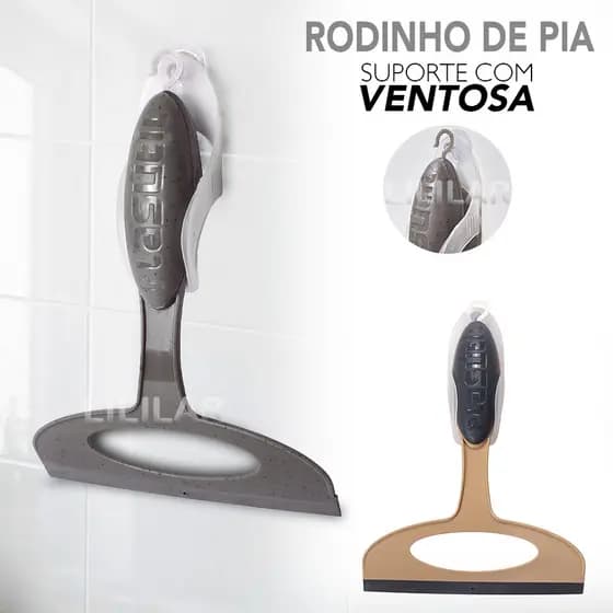 Rodinho de Pia 16cm com Suporte | Compacto, Resistente, BPA Free – Linha Pia Organizada