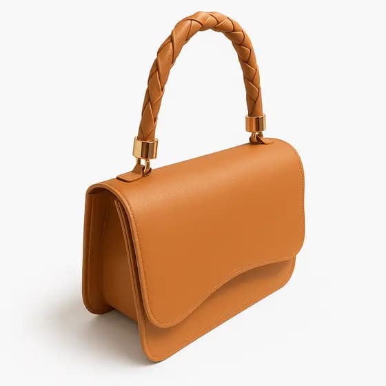 Bolsa Feminina Penélope pequena em Couro Sintético Caramelo