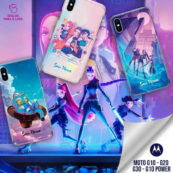 Capa Capinha Case Personalizada com Nome - Moto G10 / Moto G20 / Moto G30 - Coleção Guerreiras do K- Pop