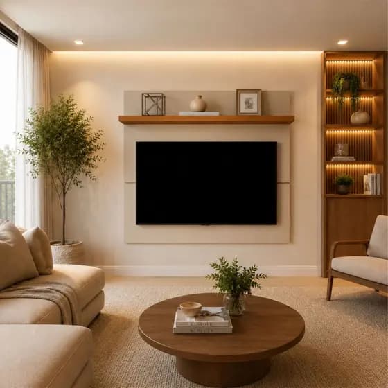 Painel Estante para Sala de Estar Quarto Tv 43 Polegadas Prateleira Suspenso Nicho