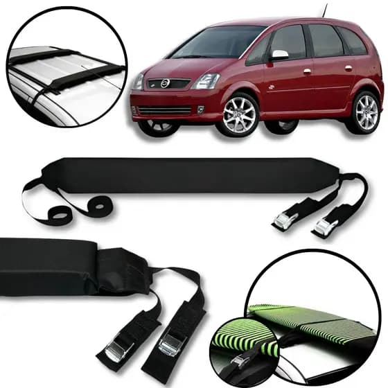 Rack Teto Prancha Surf Carro Com Cinta Chevrolet Meriva
