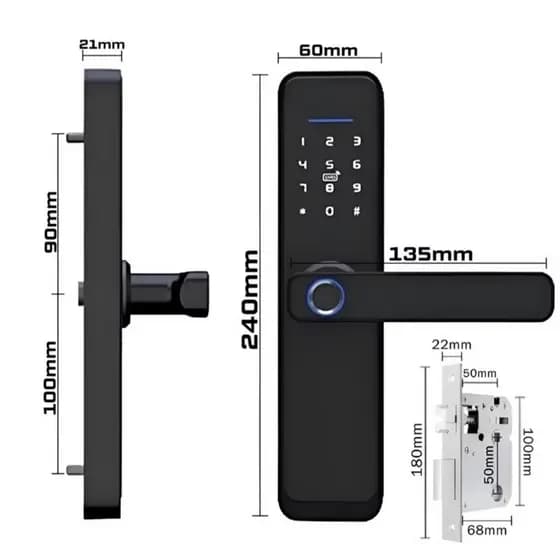 Fechadura Digital Fechadura Eletronica Fechaduras Digital de Embutir com Biometria Tag Cartão Chave