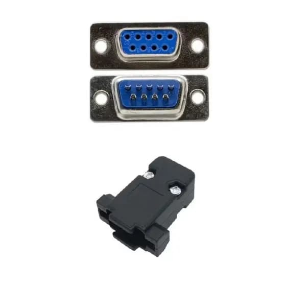 Kit 5 Conector Db9 Femea + 5 Capa Plastica Db9 Kit Curto