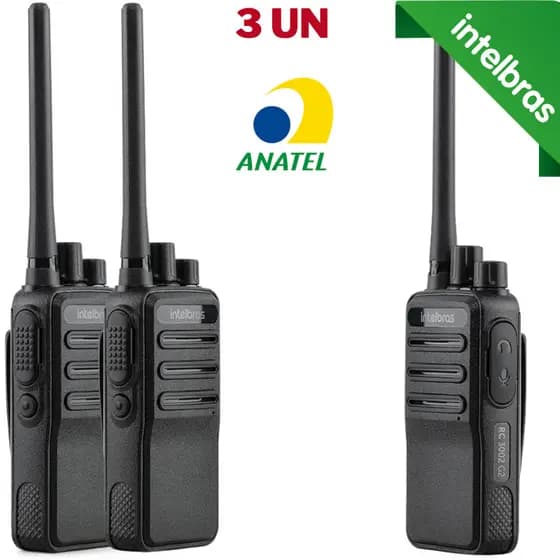 Kit 3x Rádio Comunicador INTELBRAS RC3002 G2 Walkie Talk HT