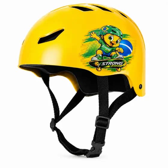 Capacete Infantil Amarelo Skate Bike Patins Edição Especial