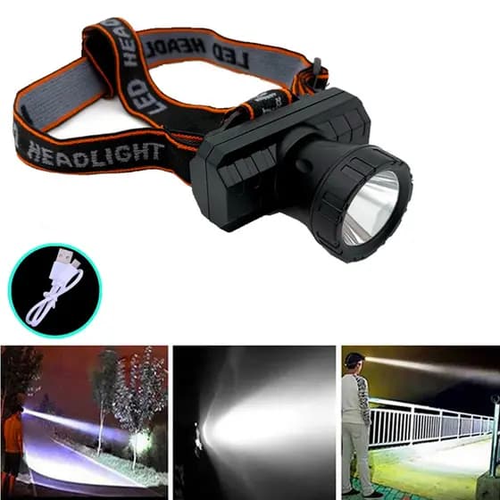 Lanterna de Cabeça Recarregável LED Multifuncional Profissional