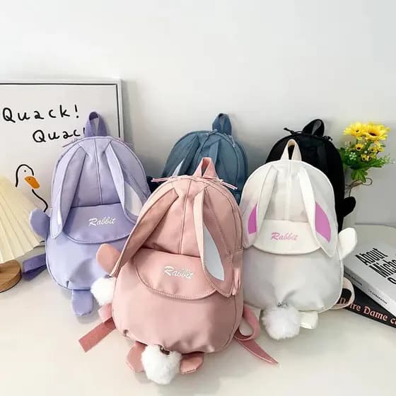 Mochilas Escolares Infantis da Moda, Mochilas Portáteis de Coelhinho, Mochilas de Viagem para Crianças, Mochilas Escol