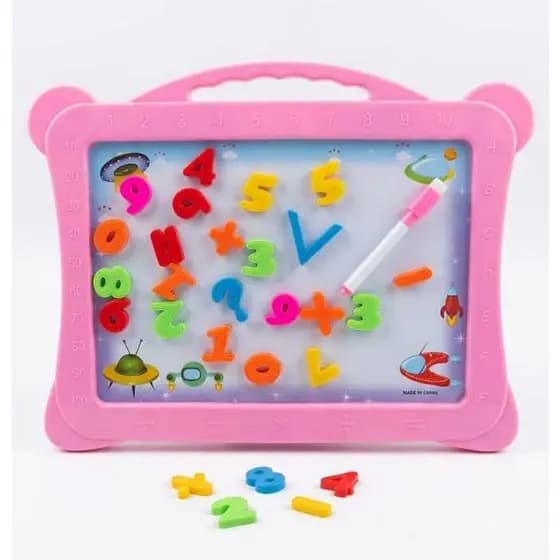 Lousa Quadro Infantil 40x30 Magnética Dupla Face Números ou Letras Imã