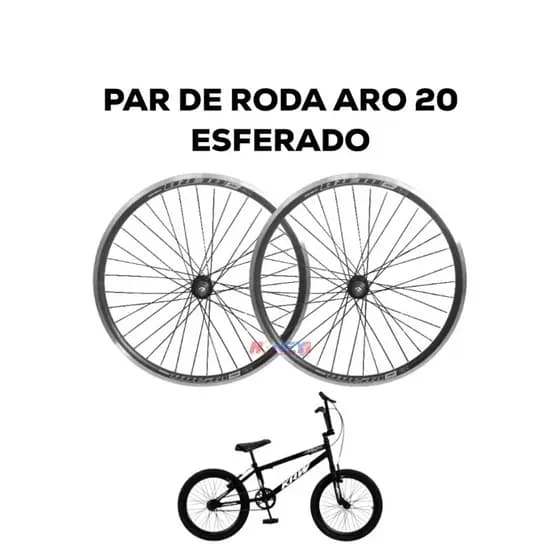 Par de Roda Aro Aero 20 Raio Grosso Esferado Montado