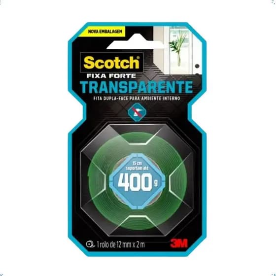 Fita Dupla Face 12m Extraforte Segura Até 400g Transparente 3M
