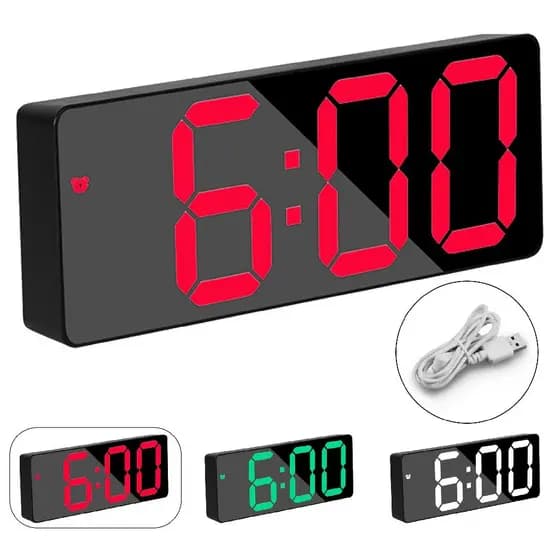 Relógio Digital De Led Mesa Com Temperatura Alarme E Funções Linha Deluxe