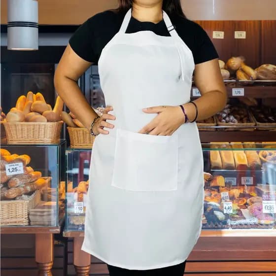 Avental Branco ajustavel unissex bar cozinha cozinheira barato atacado
