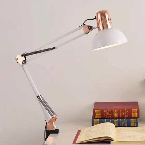 Luminária Alta Roma Pixar Luxo com Detalhes Rose - Articulada Com Garra
