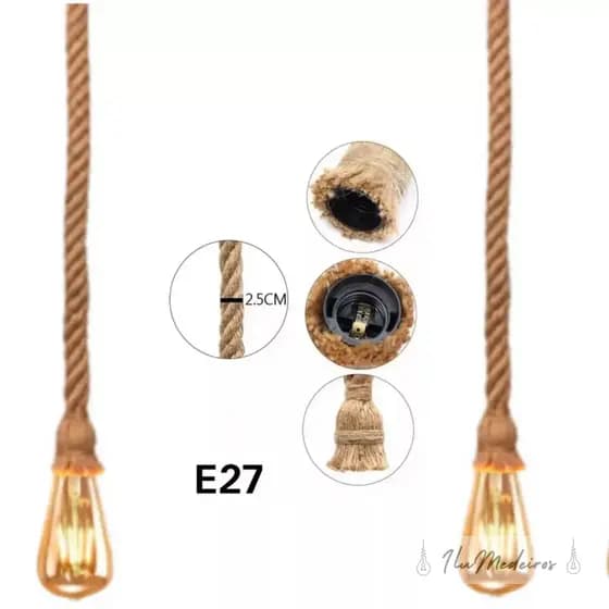 Luminária Rustica Pendente Decoração 2 UNIDADES