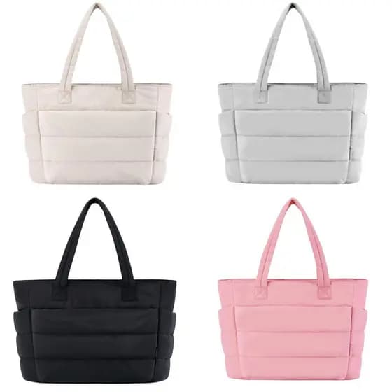 Bolsa Tote Acolchoada Puffer Multifuncional Grande