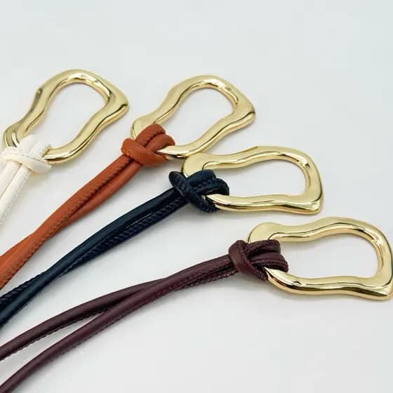 Cinto Feminino de Corda ,fivela de metal Elegante para Vestidos, Calças e Saias