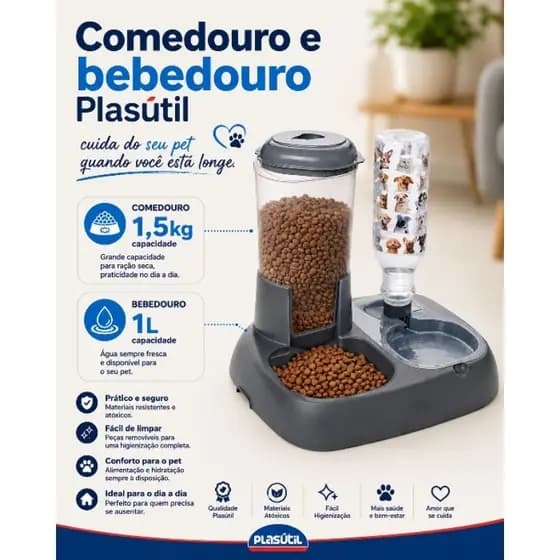 Comedouro e Bebedouro Automático para Pets