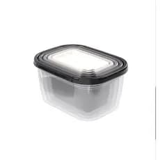 Kit 5 potes conect plasticos com tampa organizadores cozinha livre BPA 180ml a 1,4L