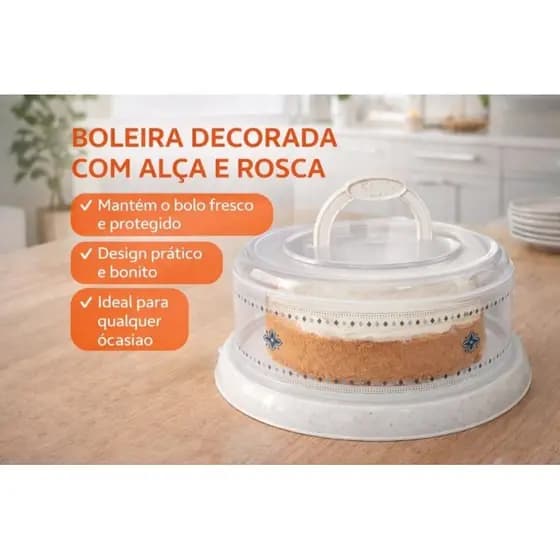 Boleira decorada com alça e rosca Plasútil