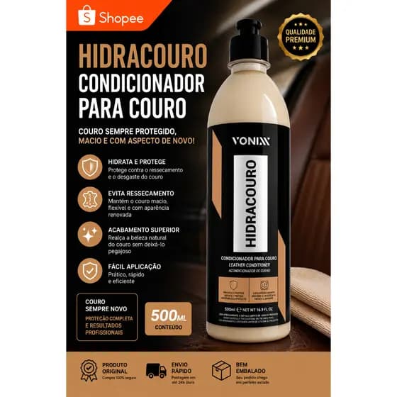 Hidracouro 500ml Vonixx Hidratante Condicionador para Couro