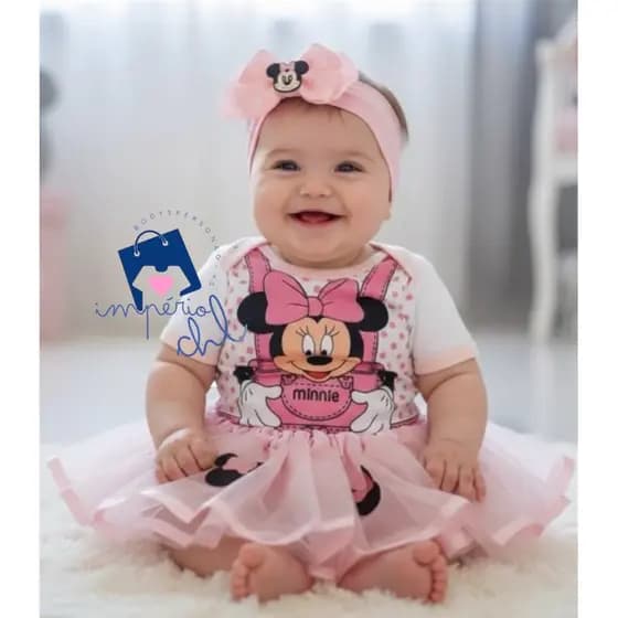 KIT BODY MINNIE ROSA - SAIA TULE E LAÇO