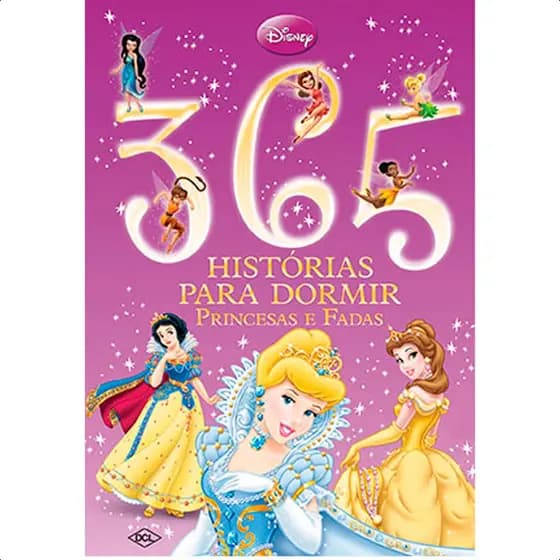 Livro 365 Histórias Princesas e fadas infantil menina Disney Luxo Grande Capa Dura