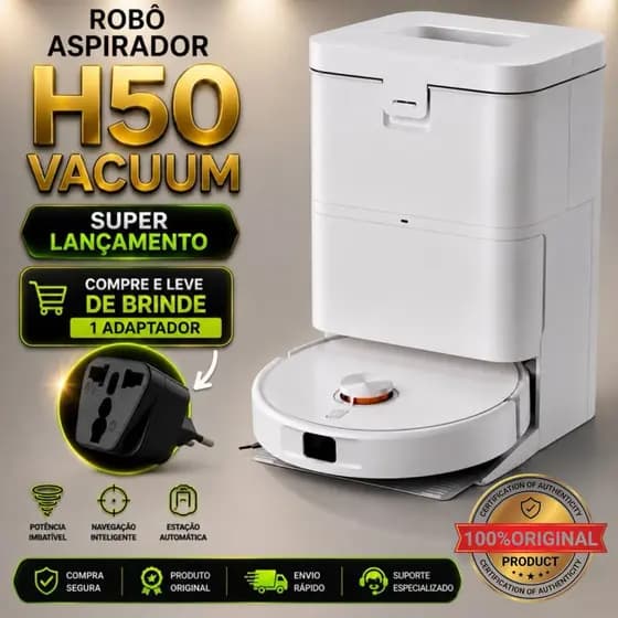 Robô de Limpeza Xiaomi Robot Vacuum H50 e H50 PRO Base de autoLimpeza versão global original lacrado