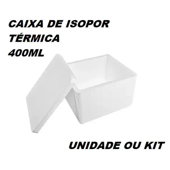 Caixa Térmica de Isopor 400ml Unidade ou Kit