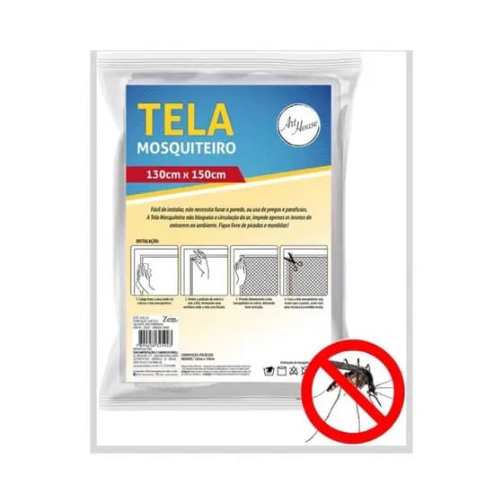 Kit Tela Mosquiteira Janela Anti-inseto Mosquito 1 a 4 unidades 130x150