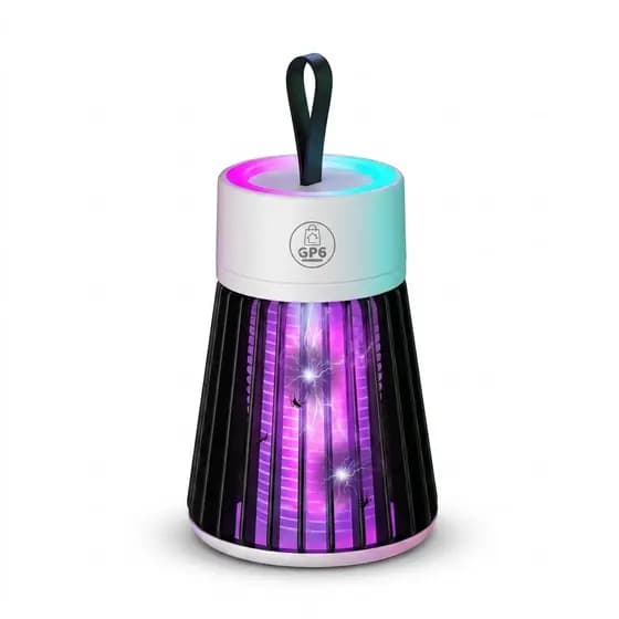 Luminária Mata Mosquito USB Recarregável Armadilha Elétrica LED UV Anti Pernilongo Portátil