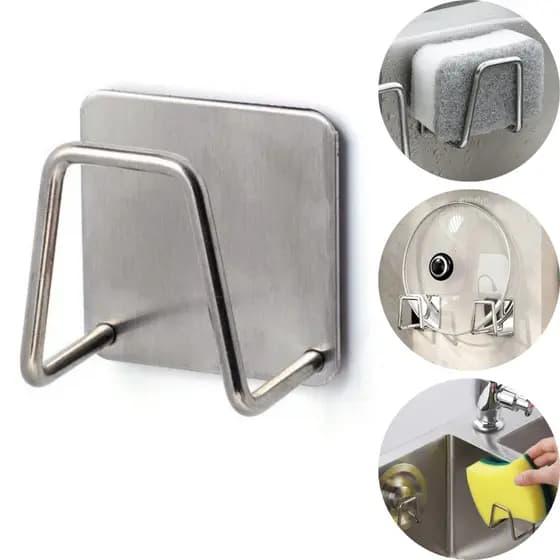 Suporte Porta Esponja Para Bucha De Pia Prateleira De Cozinha Aço Inoxidável Adesivo Extra Forte