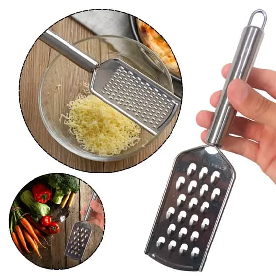 Ralador Inox Cortador Grosso de 6X24.5cm Queijos Frutas Legumes Prático Multiuso Utensilio Cozinha