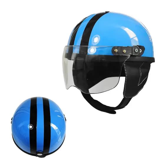 Capacete Infantil Retrô Brilhante Racing Line Series Azul